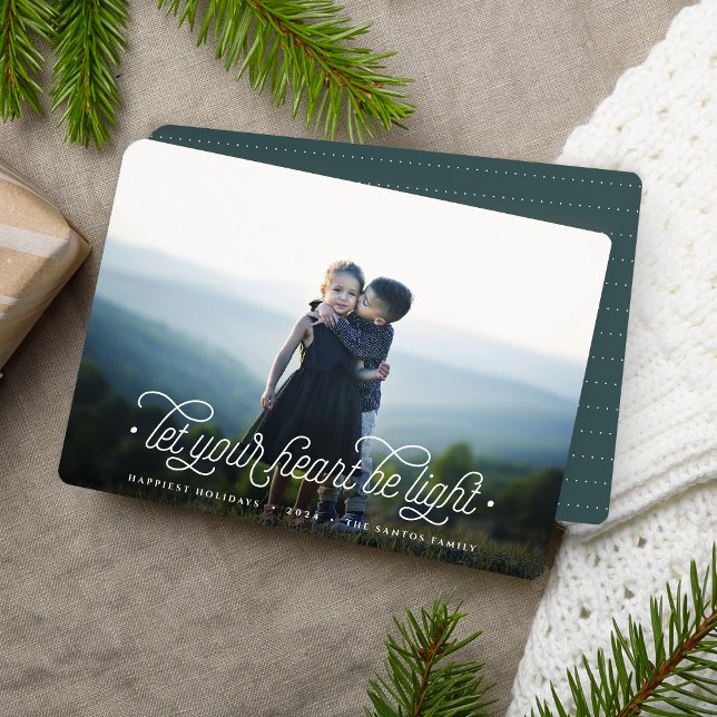 Lighthearted | Simple Elegant Horizontal Photo Holiday Card (Creator Uploaded)