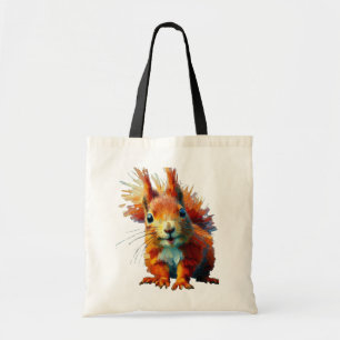 Lighthearted Squirrel Tote Bag Oil Painting Style