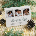 Lighthearted | Three Photo Holiday Card<br><div class="desc">Send holiday wishes to friends and family with our simple and elegant photo cards, featuring "let your heart be light" in modern script typography beneath three of your favourite photos in square format. Customise with a personal message (shown with "wishing you a very merry Christmas and a happy new year")...</div>