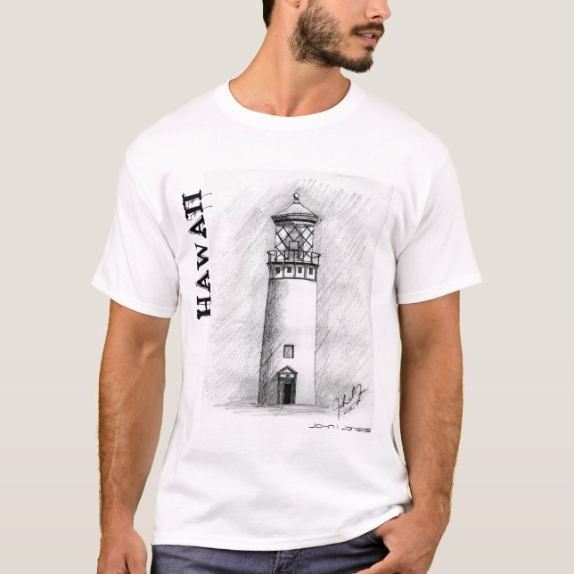 LighthoouseDarkHighRes.0001, HAWAII, John I. Jones T-Shirt (Front)