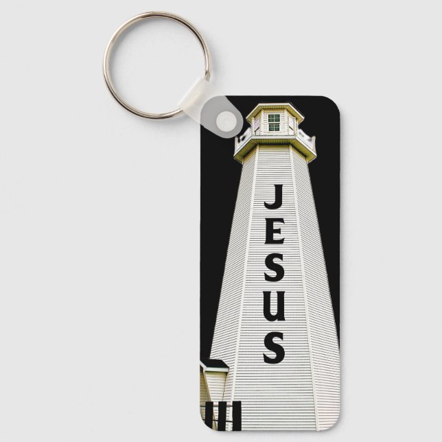 Lighthous With the Name of Jesus  Key Ring (Front)