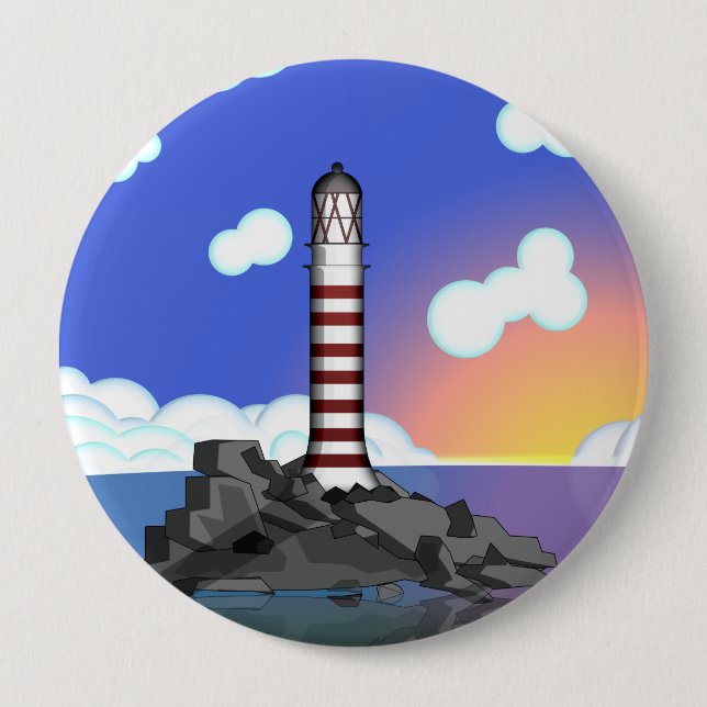 lighthouse 10 cm round badge (Front)