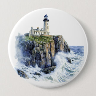 Lighthouse 10 Cm Round Badge