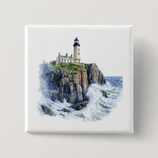 Lighthouse 15 Cm Square Badge
