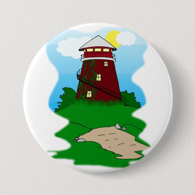 Lighthouse 7.5 Cm Round Badge (Front)