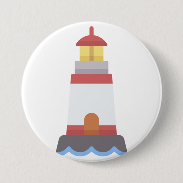Lighthouse 7.5 Cm Round Badge (Front)