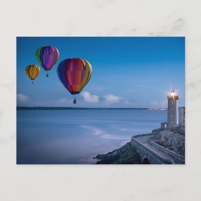 Lighthouse and balloons postcard (Front)