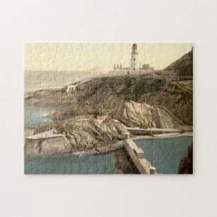 Lighthouse and Bathing Cove, Douglas, Isle of Man Jigsaw Puzzle