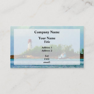 Lighthouse and Boat Nassau Bahamas Business Card
