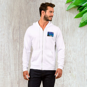 Lighthouse and Sailboat at Night Moonlit Ocean Hoodie