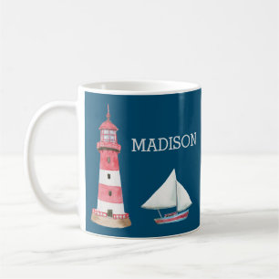 Lighthouse and Sailboat Tea and Coffee Mug