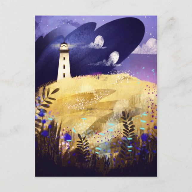 Lighthouse and the Cloud Postcard (Front)