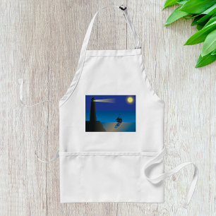 Lighthouse And The Moon  Standard Apron