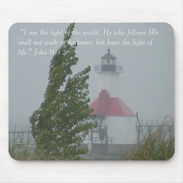 Lighthouse and tree mouse mat (Front)