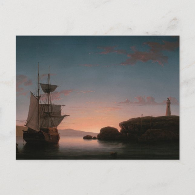 Lighthouse at Camden, Maine by Fitz Henry Lane Postcard (Front)