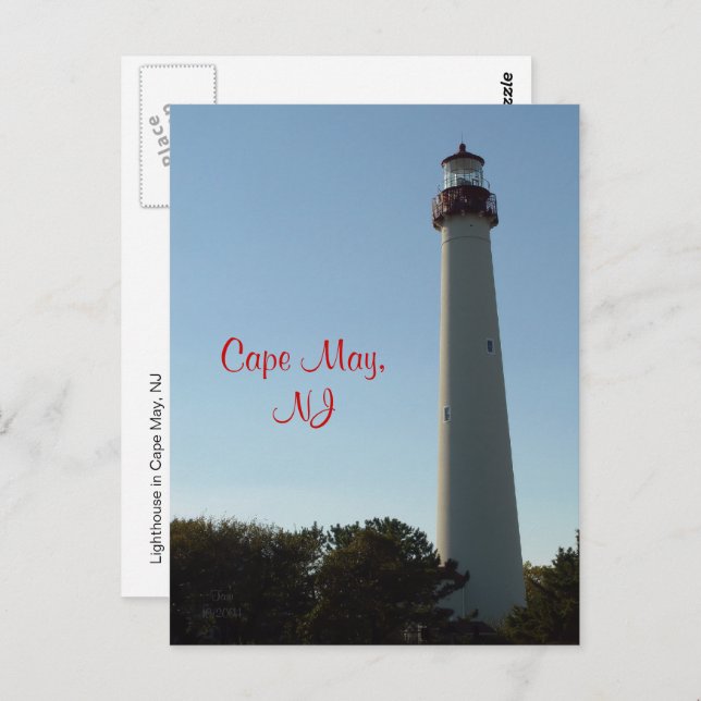 Lighthouse at Cape May, NJ Postcard (Front/Back)