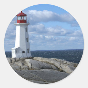 Lighthouse at Peggy's Cove Classic Round Sticker