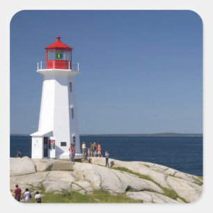 Lighthouse at Peggy's Cove, Nova Scotia, Canada. Square Sticker