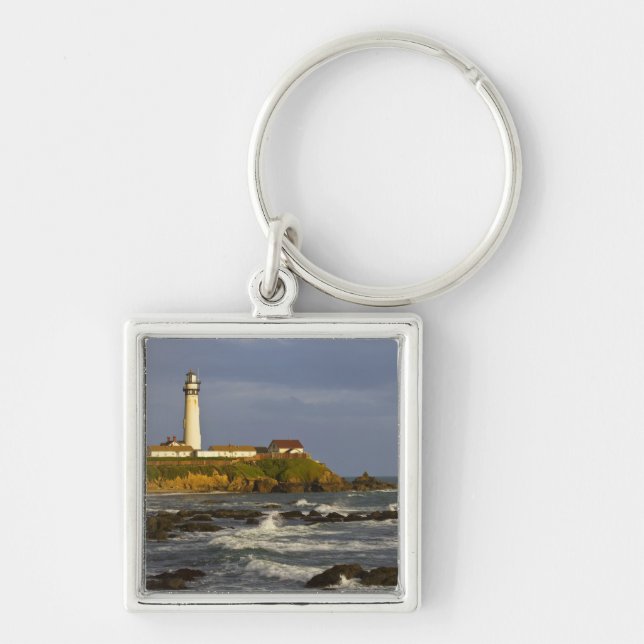 Lighthouse at Pigeon Point State Beach in San 2 Key Ring (Front)