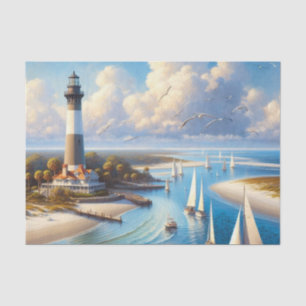 Lighthouse at Sailboat Cove Tissue Paper