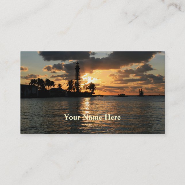 Lighthouse at Sunrise Business Card (Front)