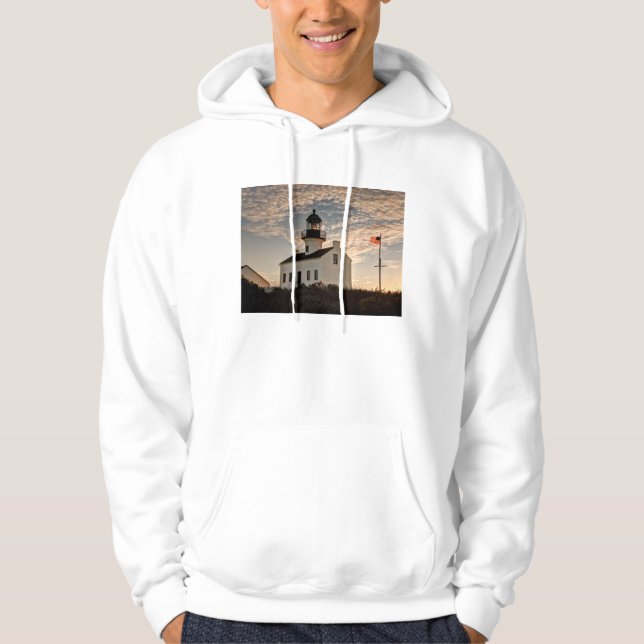 Lighthouse at sunset, California Hoodie (Front)
