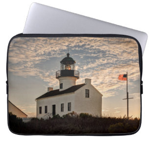 Lighthouse at sunset, California Laptop Sleeve