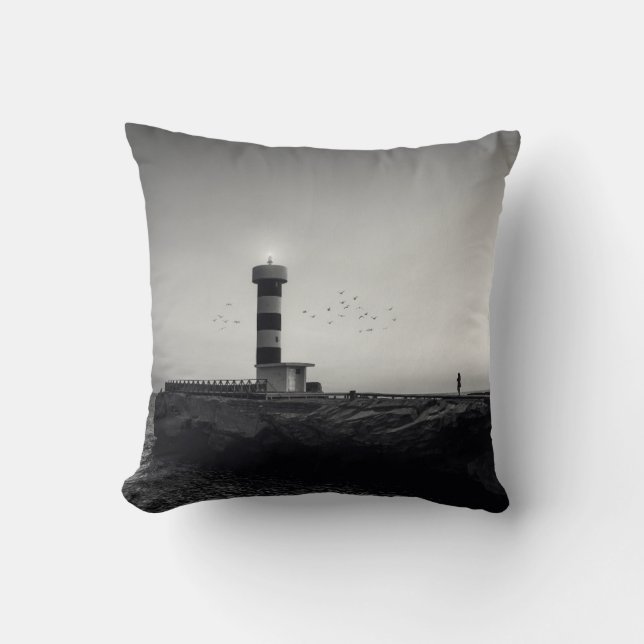 Lighthouse at Sunset Cushion (Front)