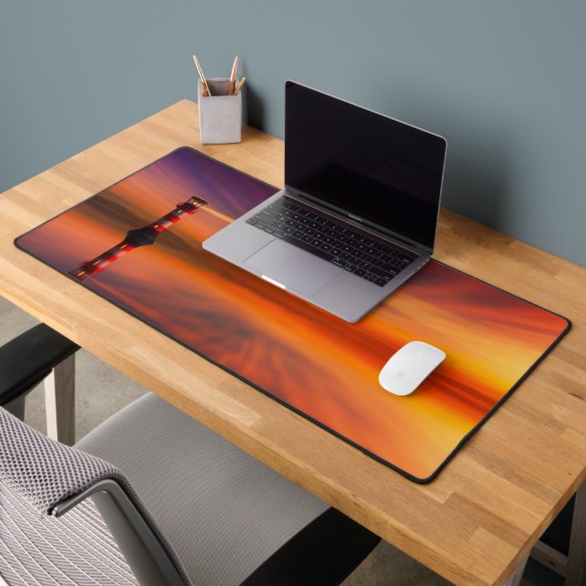 Lighthouse at Sunset Desk Mat (Office 2)