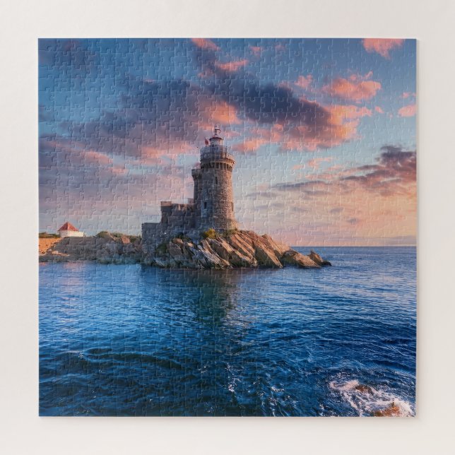Lighthouse at the Beach Jigsaw Puzzle (Vertical)