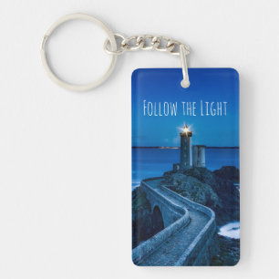 Lighthouse at Twilight Key Ring
