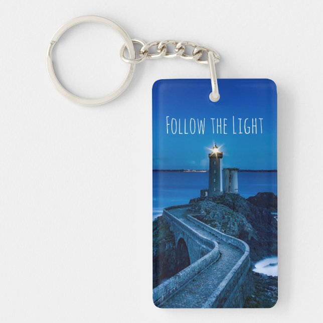 Lighthouse at Twilight Key Ring (Front)