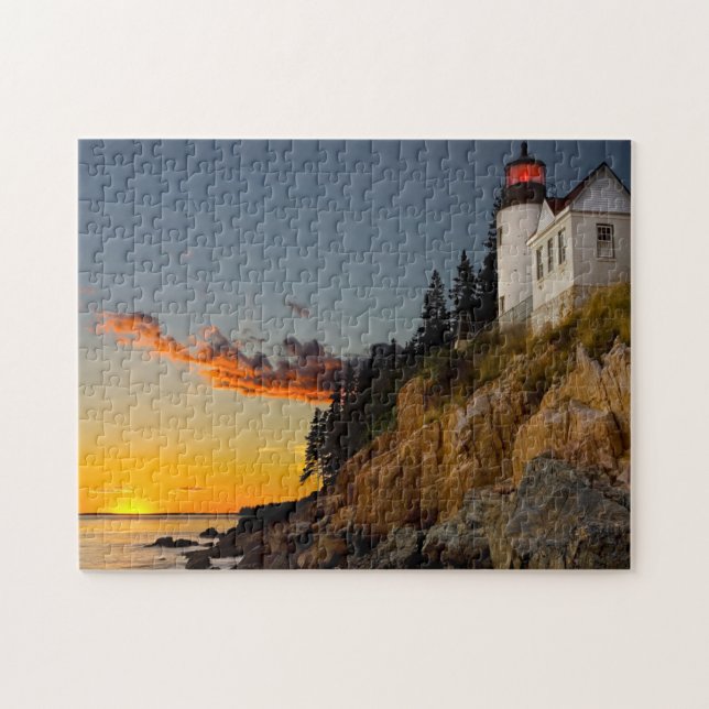 Lighthouse Bar Harbour Maine. Jigsaw Puzzle (Horizontal)