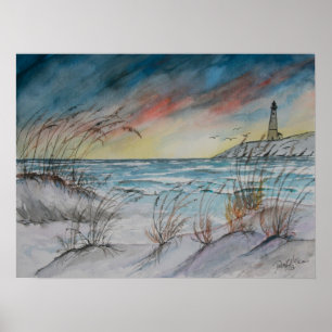 lighthouse beach art print