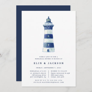 Lighthouse Beach   Rehearsal Dinner Invitation