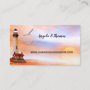 Lighthouse Beach Wedding Website Business Card