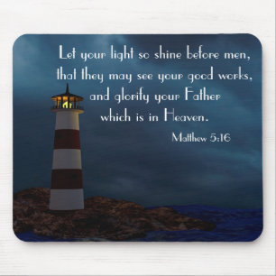 Lighthouse Bible Verse Mouse Mat