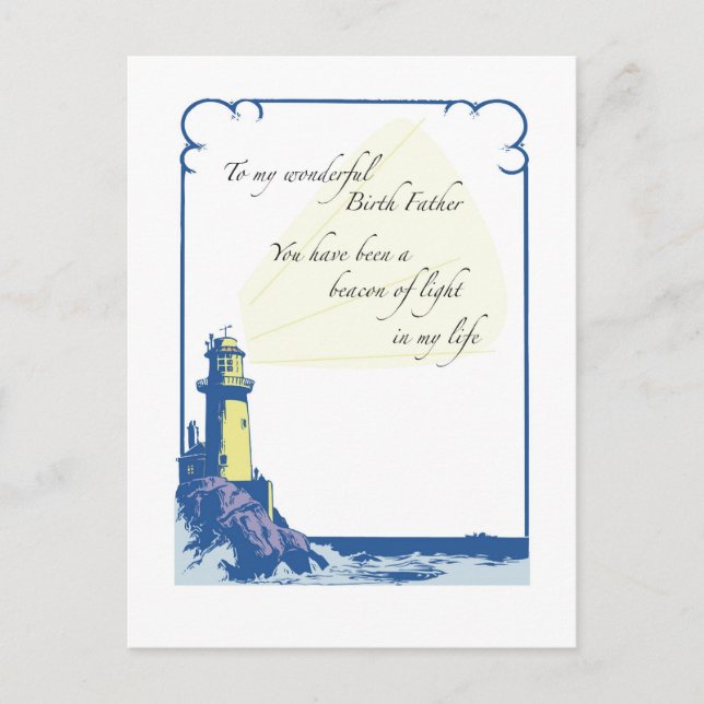 Lighthouse Birth Father, Father's Day Postcard (Front)