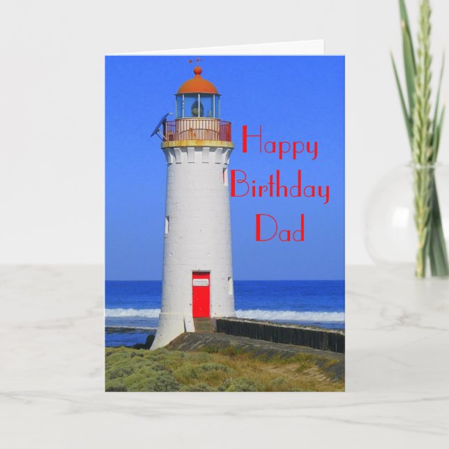 Lighthouse birthday card for Dad (Front)