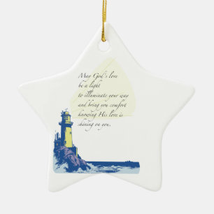 Lighthouse Blessings Prayer Ceramic Tree Decoration