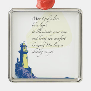 Lighthouse Blessings Prayer Metal Tree Decoration