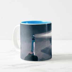Lighthouse blue mug