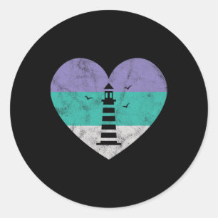 Lighthouse Boating Gift For Women And Girls Retro Classic Round Sticker
