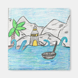 Lighthouse By Sea  Magnet