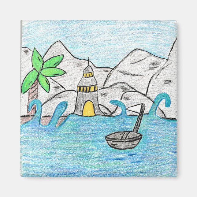 Lighthouse By Sea  Magnet (Front)