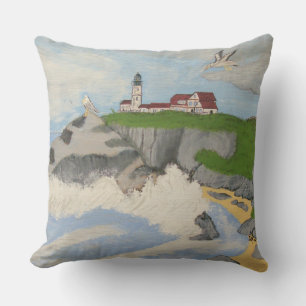 Lighthouse by the Sea Pillow