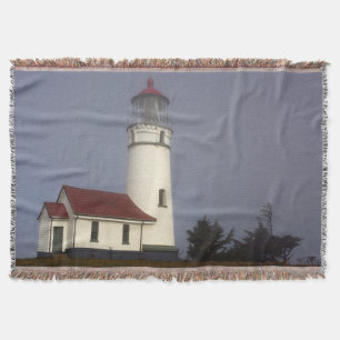 Lighthouse, Cape Blanco, Cape Blanco State Park Throw Blanket