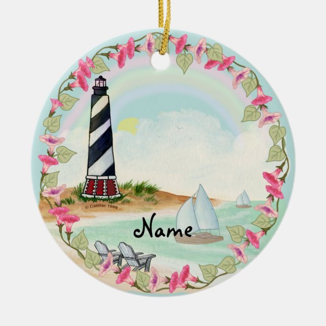 Lighthouse  ceramic tree decoration (Front)