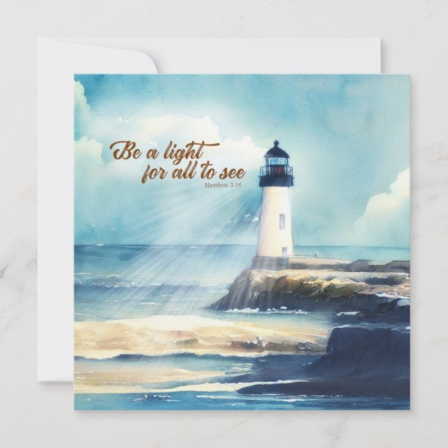 Lighthouse Christian Scripture Mattew Be a Light Card (Front)