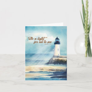 Lighthouse Christian Scripture Mattew Be a Light Note Card